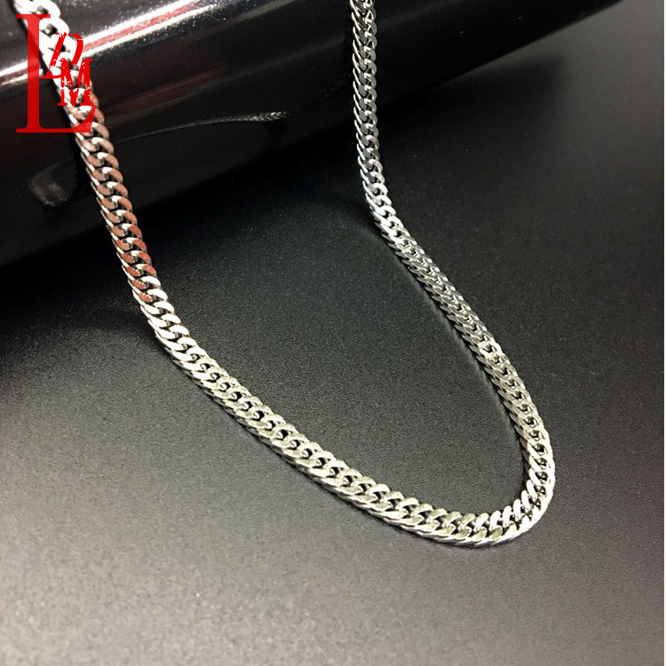欧美首饰 3.5mm宽四面磨不锈钢项链 男士百搭潮流款式