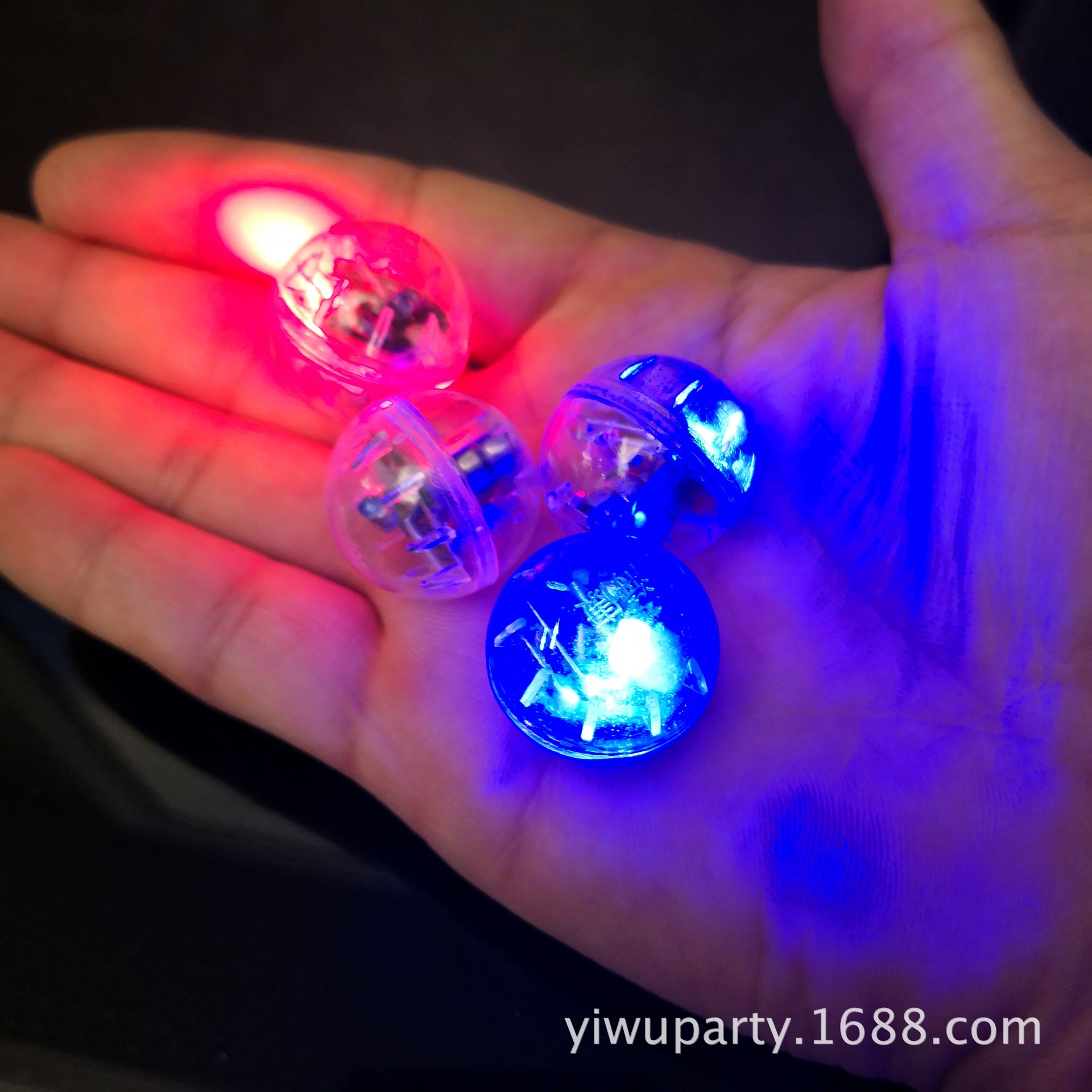 LED发光红蓝球 防水震动机芯发光球 感应闪光小圆球灯 弹力球配件-阿里巴巴