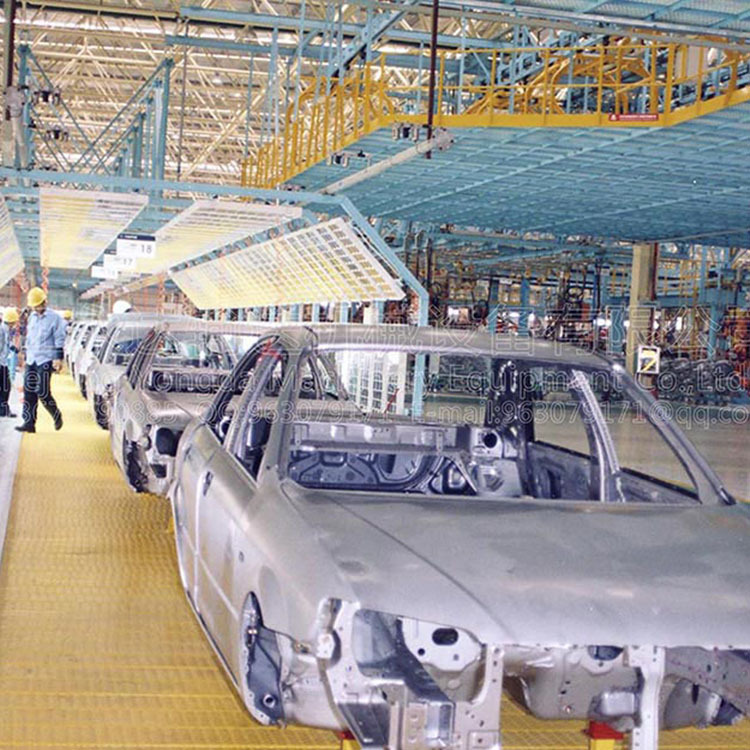 新能源汽车生产线电动四轮强光检测线高位底盘打胶总装流水线设备