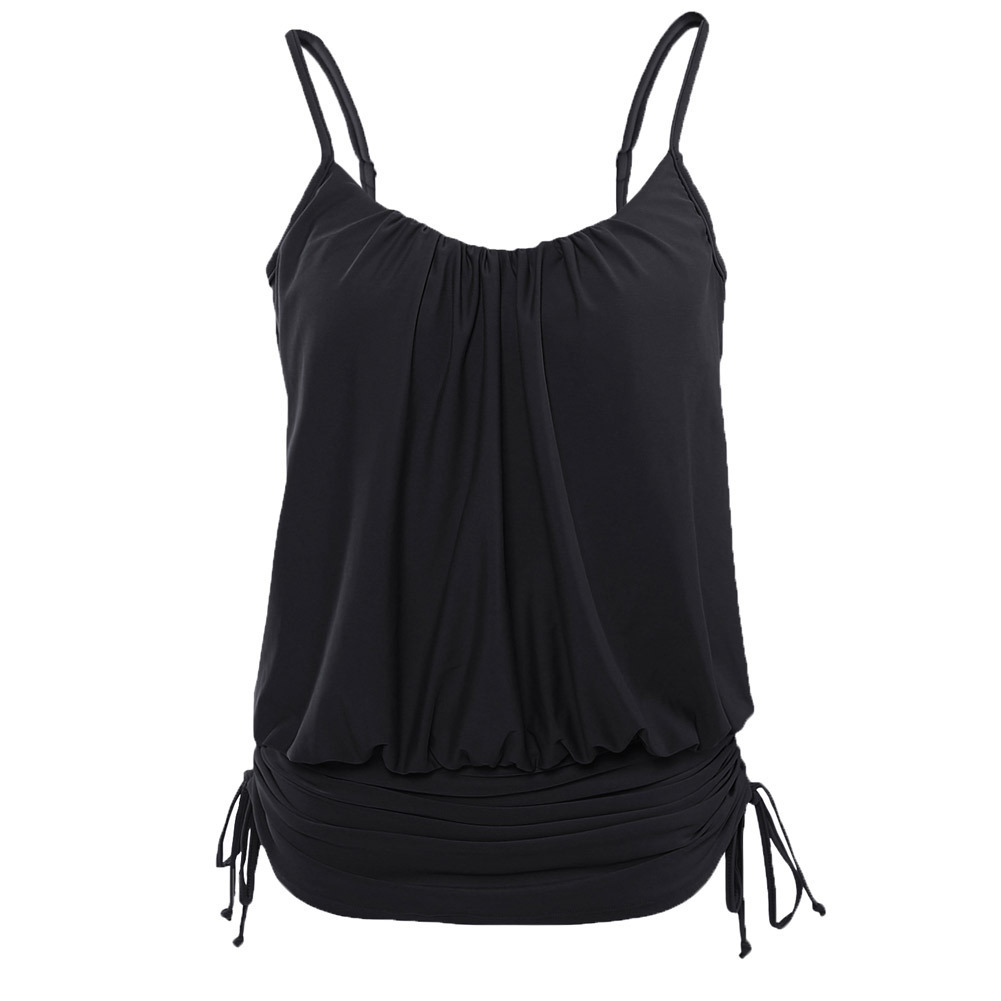 Europe and America party Swimwear Multicolor camisole Hem Both sides Shrink Elastic vest Skirt Piece swimsuit 41982