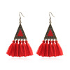 Fashionable long ethnic earrings, pendant with tassels, accessory, ethnic style, wholesale
