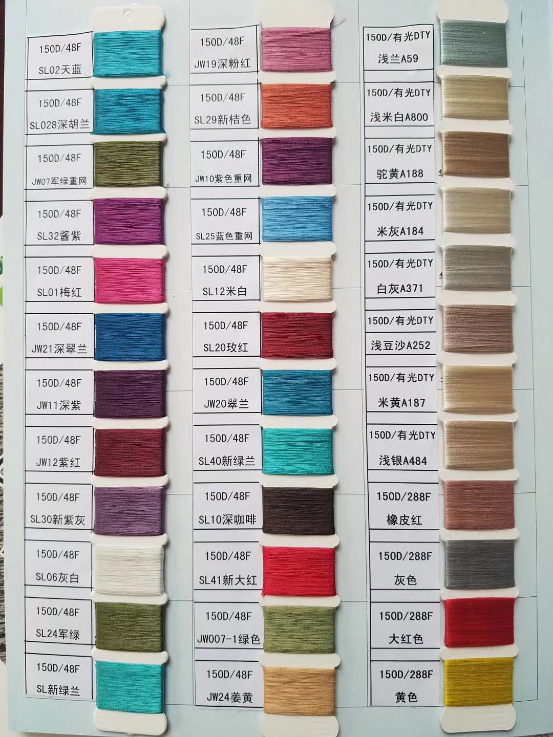 切片纺黑色微网DTY  规格 200D/144F  等级 优