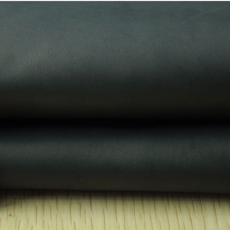 头层黑色打腊小牛皮厂家 粒面笨染腊感真皮皮料 烧焦打蜡牛皮批发