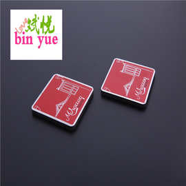 创意简约不锈钢冰箱贴大号方形4.92cm留言贴可以印可以logo