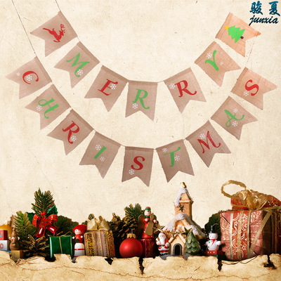 direct deal Europe and America festival party decorate Jute Dovetail DIY Christmas Snowflake Fawn Dovetail