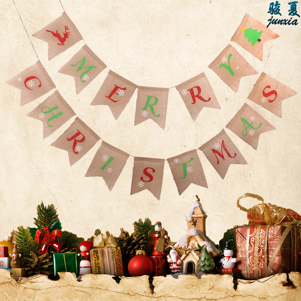 direct deal Europe and America festival party decorate Jute Dovetail DIY Christmas Snowflake Fawn Dovetail