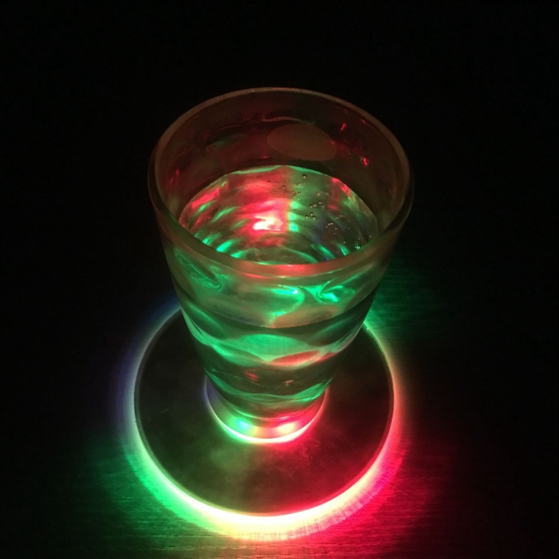 厂家直销亚克力LED发光杯垫  七彩发光垫 酒吧台发光渲染气氛用品|ms