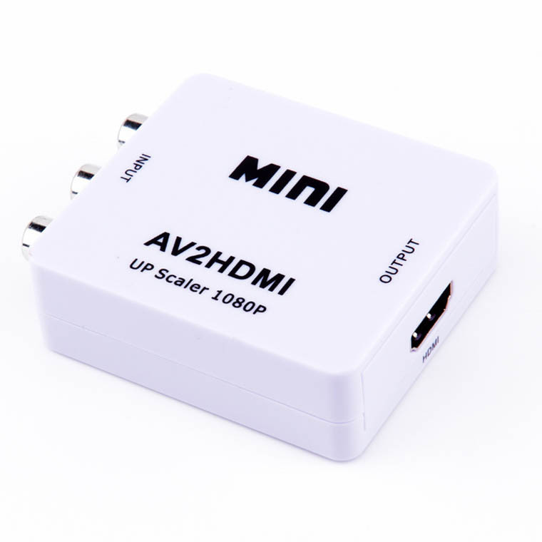 HD 1080p mini AV to HDMI converter Red Yellow White Lotus RCA/AV2HDMI audio and video adapter