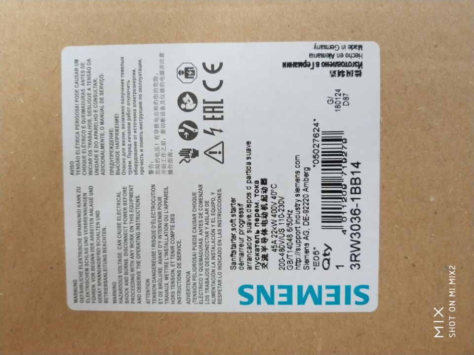 原装现货3RW3036-1BB14 西门子3RW30系列软启动器3RW30361BB14