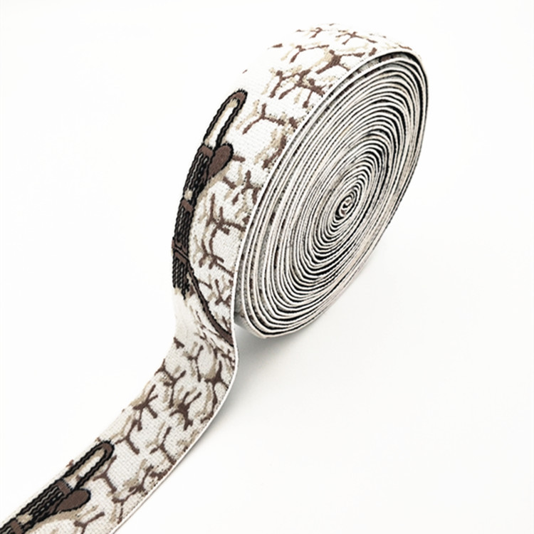 厂家供应 锦纶提花松紧带热销热卖款内裤头提字织带弹性橡皮筋