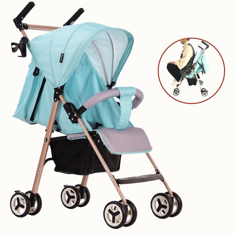 代发铝合金婴儿推车baby stroller 轻便简折叠可坐半躺宝宝手推车|ms