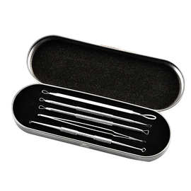 礼盒粉刺针5件套不锈钢暗疮针双头挑逗去黑头针美容套装工具批发