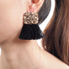 Fashionable retro metal earrings with tassels, boho style, European style, wholesale