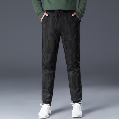 19年冬季高腰迷彩男款羽绒裤加厚保暖休闲运动大码棉裤厂家9060|ms