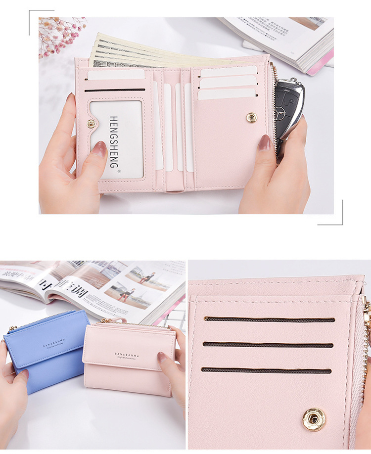Brieftasche Brieftasche mit kurzem Absatz Koreanische Version MultiKartentasche kleine Brieftaschepicture4