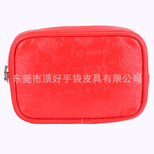 出口日本定制pu化妆包 高质量红色化妆袋 女士收纳包
