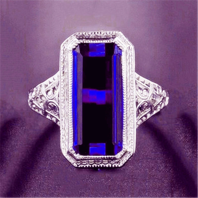 Европа и США прямоугольное многоцветное трехмерное серебряное кольцо, полое инкрустированное Цирконом кольцо, желаю взрыва, трансграничные поставки