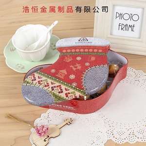 直销袜子型马口铁包装金属铁盒食品包装金属盒异形金属铁盒可定制