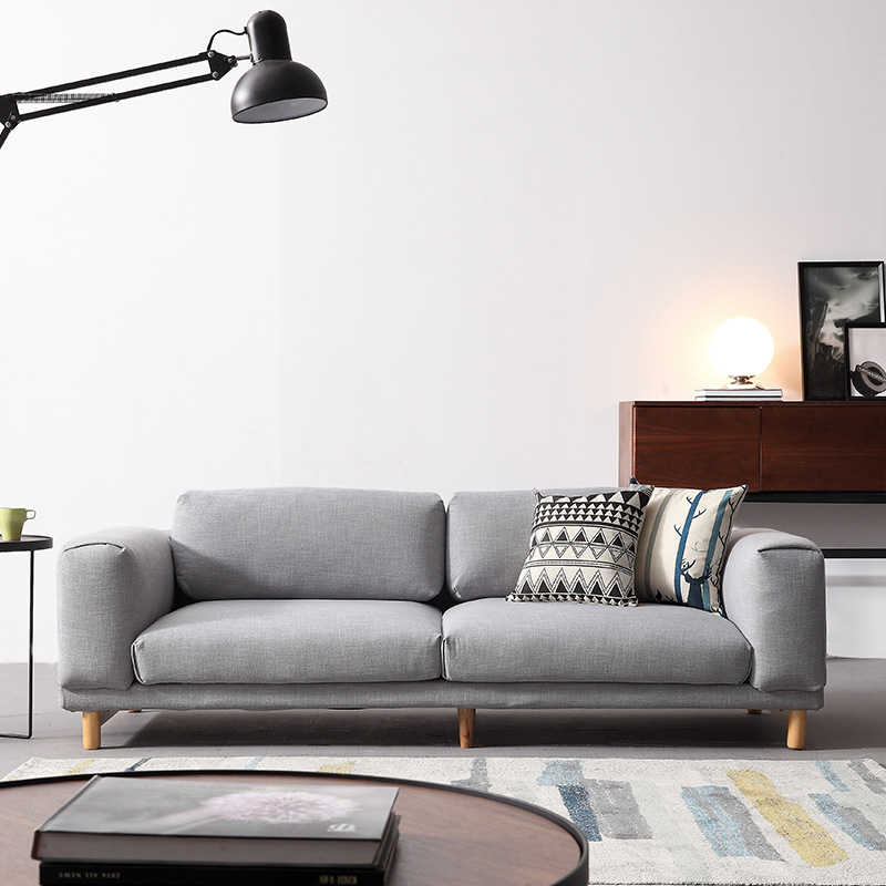 Fuente de la fábrica nórdico látex esponja sofá arte sofá sala de estar pequeño apartamento tela sofá extraíble y lavable