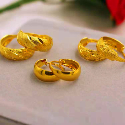 brass Gold-plated Gypsophila Earrings Vietnam Shakin gold jewelry Stall goods Smooth Meteor Shower Earrings