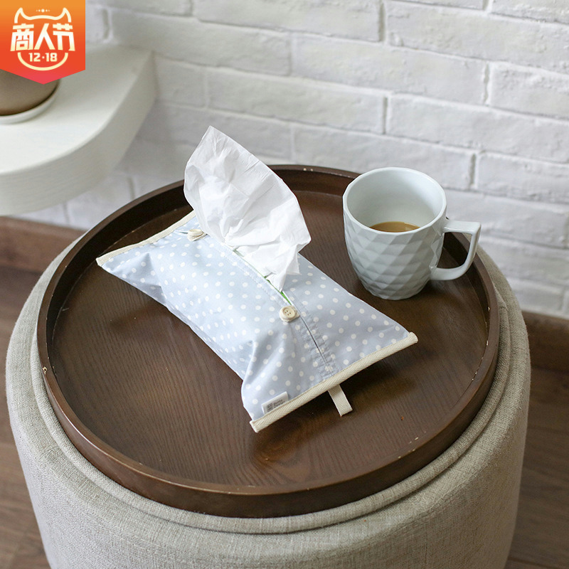 Botai originality Simplicity Dot fold tissue Storage bag Hanging Cotton linen Tissue