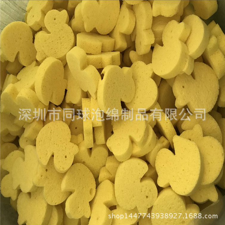东莞厂家供应木浆棉 儿童搓澡绵 鸭子型卡通搓澡木浆海绵