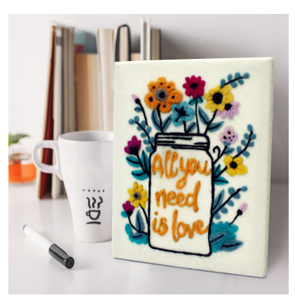 CMC毛毡画 diy手工装饰羊毛戳戳乐材料花瓶 美工作业套装生日礼物