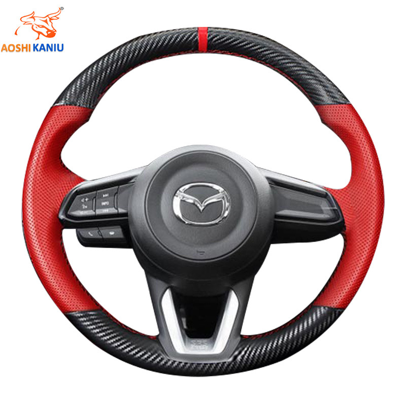 carbon fibre Steering wheel cover Mazda 3 Ance, Pyrénées-Atlantiques Cerato CX-4 Ma 6 A Tezi Rui wing CX-5 Hand seam direction sleeve