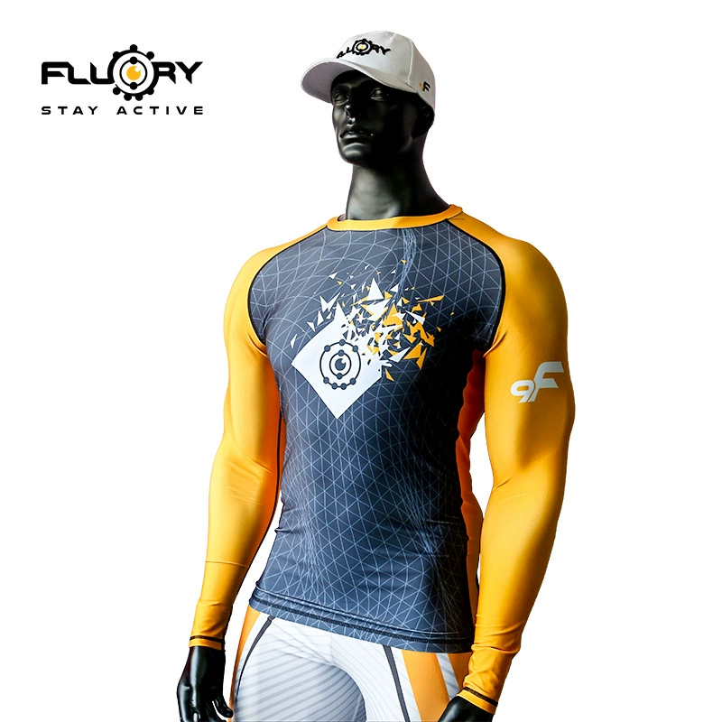 Флори Fire Blood Brazil Jiu-Jitsu одежда против изнашивания длинный рукав фитнес футболка MMA Muay Thai Muay Thai скорость сухой тело одежда для мужчин и женщин