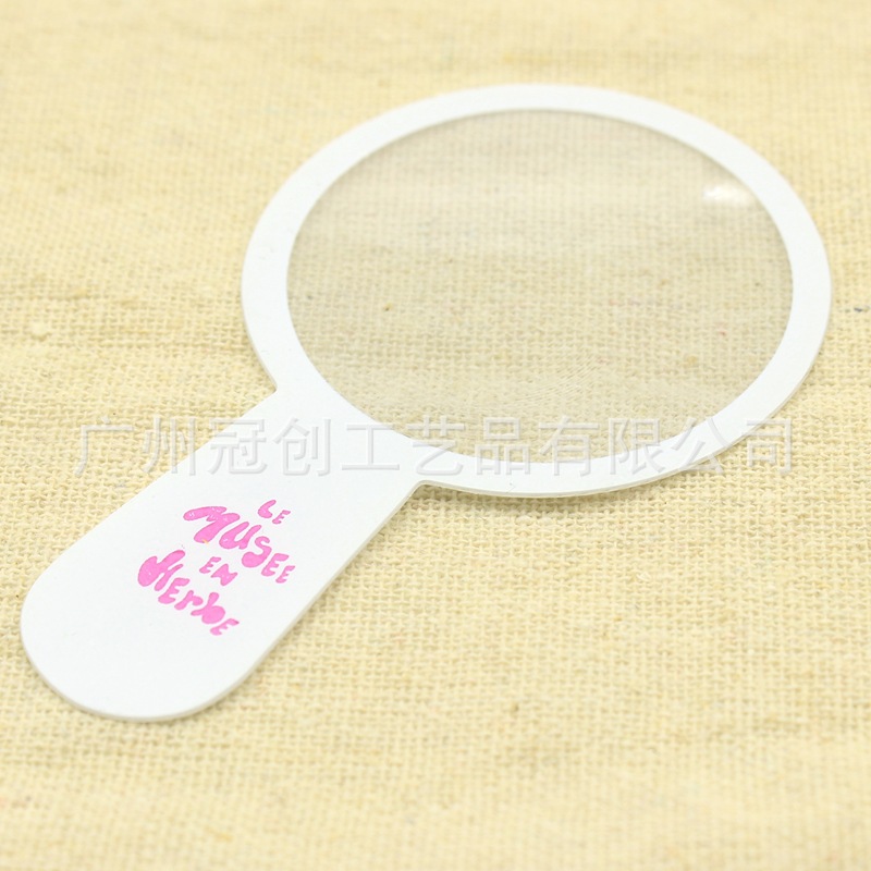 冠创供应圆形手柄放大镜 老人阅读手持放大镜 超薄轻便 小巧实用