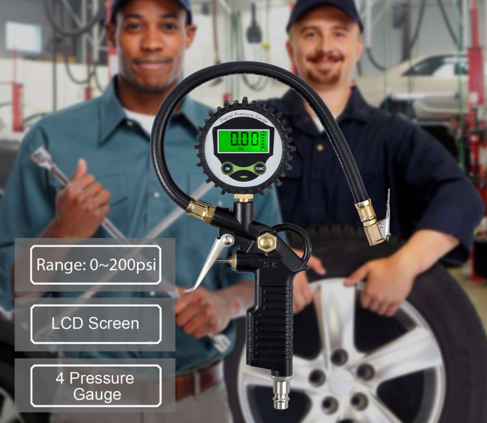 数显胎压检测表汽车胎压计电子胎压枪气压表轮胎压力表充加气枪