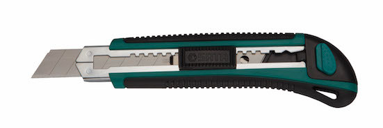 93428 橡塑柄推钮美工刀8节,18x100mm/世达,