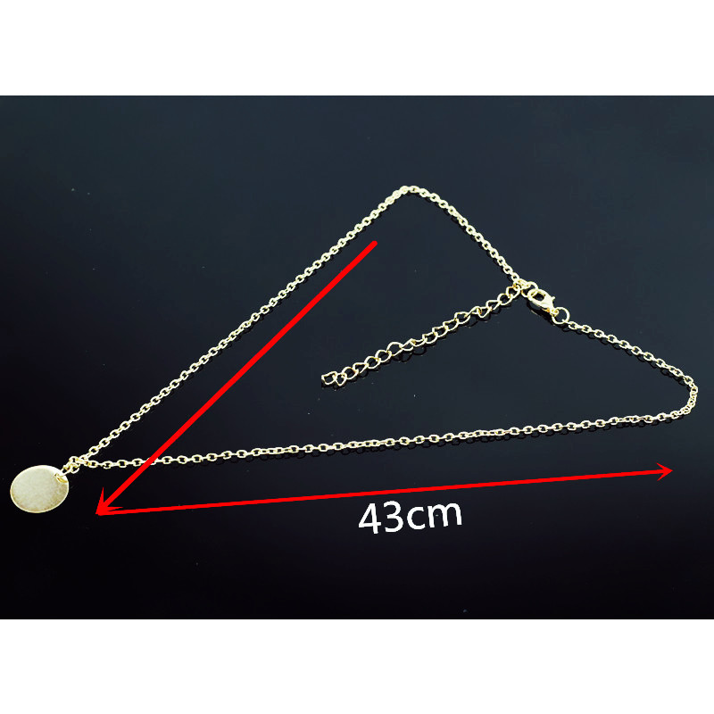 fashion creative elegant gold small disc short necklace