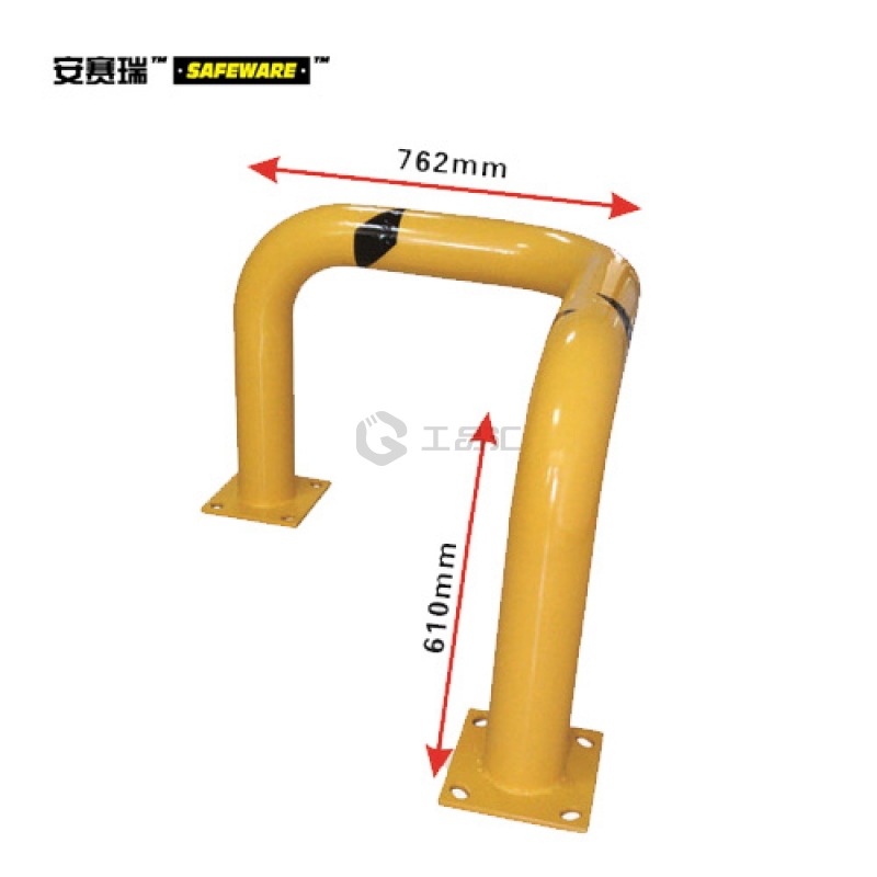 安赛瑞(SAFEWARE) 钢制直角护栏-钢制,黄色粉末喷涂,含安装配件,