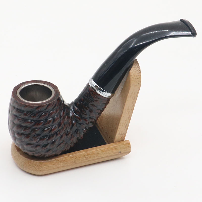新款木烟斗6个一礼盒套装长度16CM金属亚克力烟斗pipe-阿里巴巴