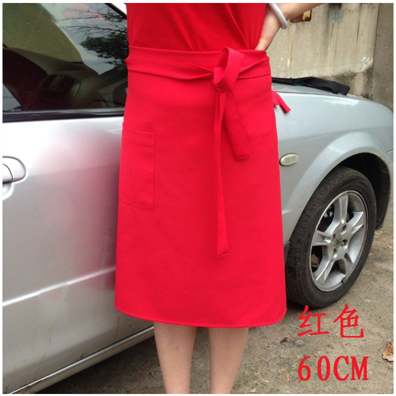 Medio-longitud chef camarero delantal corto Hotel café restaurante cocina media cintura hombres y mujeres coreano personalizado