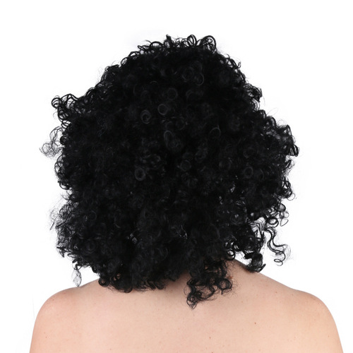Manufacturer wholesale false hair Black medium-long curly wig European and American holiday popular men's wig