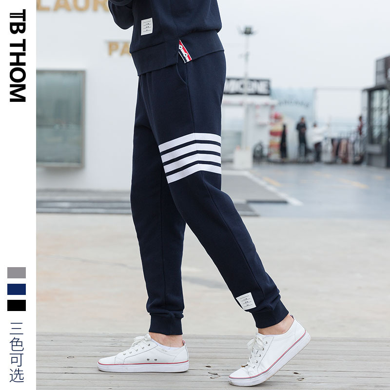 TB THOM纯棉卫裤男休闲束脚长裤潮流潮牌情侣装工厂批发 一件代发