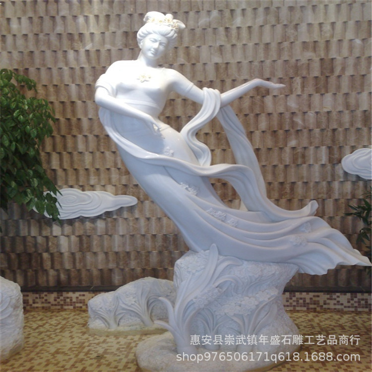 汉白玉石雕董永七仙女雕塑仙子梁山伯与祝英台人物雕刻仙女散花