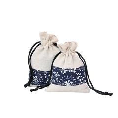 Ethnic-style small jewelry pouch, cotton and linen bag, antique collection pouch, decorative accessory bundle bag, drawstring play bag, packaging bag, wholesale