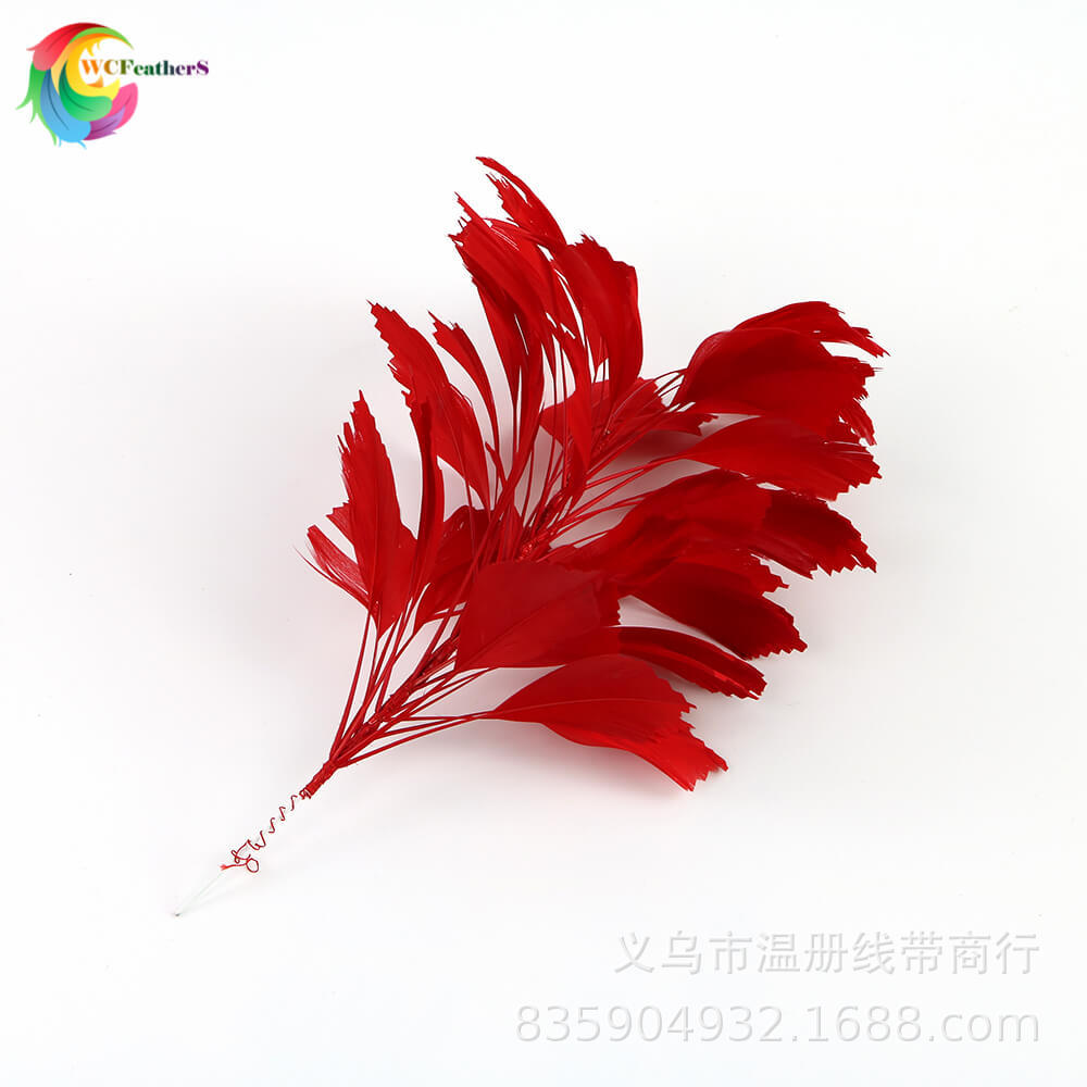 厂家现货直接大飘羽毛胸花纯手工修边波浪花卉白天鹅毛头饰一个起详情图9