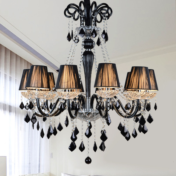Black cristal coffee ceiling lamp