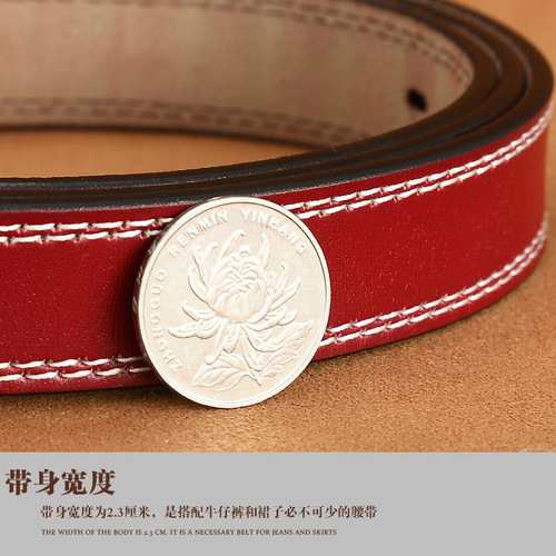 Factory direct sales women's retro genuine leather belt casual pin buckle trouser belt Korean style versatile cowhide women's belt