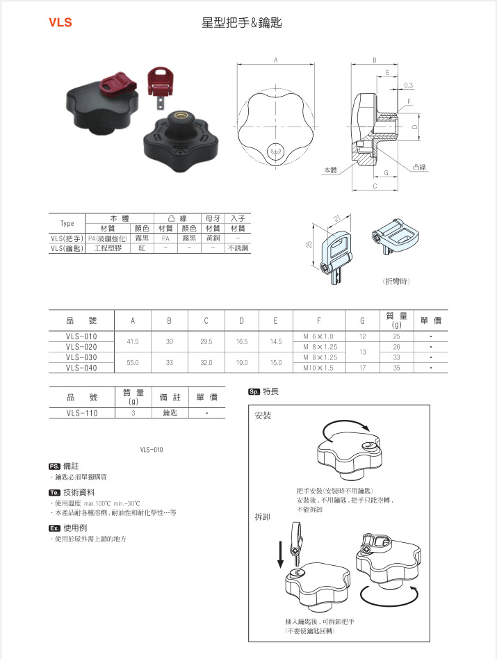 星型把手&钥匙VLS