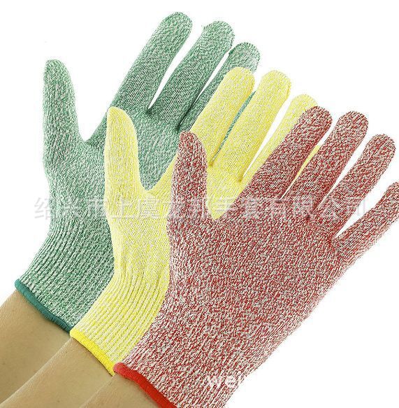 彩色PE防割手套 防刀割手套 耐磨安全防护手套