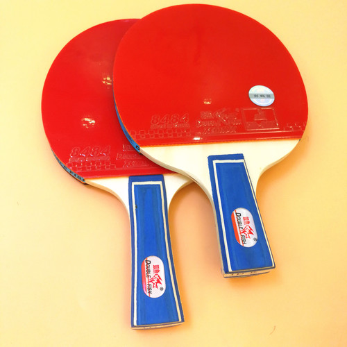 Stationery items, Double Fish table tennis paddle single, beginner double-sided reverse rubber, included with paddle case, horizontal grip, straight/parallel ppq