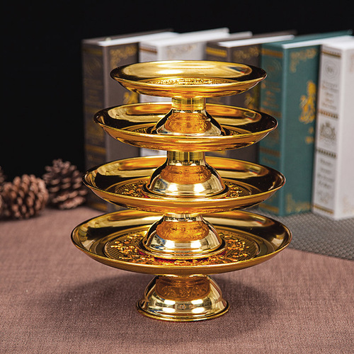 Home decoration fruit plate fruit plate Lotus Fu character alloy fruit plate 6789 inches wholesale