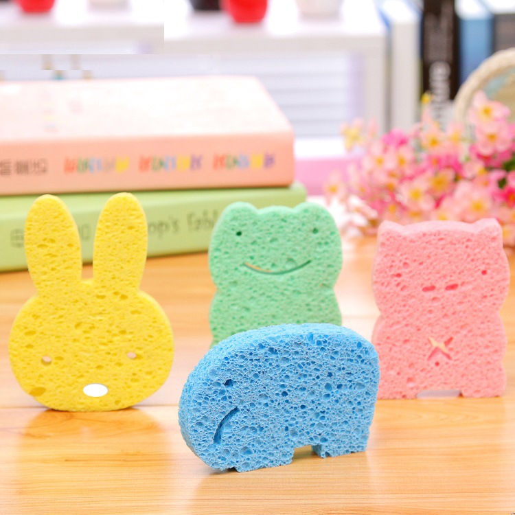 嘟来嘟玩柔软沐浴棉木浆儿童搓澡吸水强海绵宝宝卡通洗澡海绵