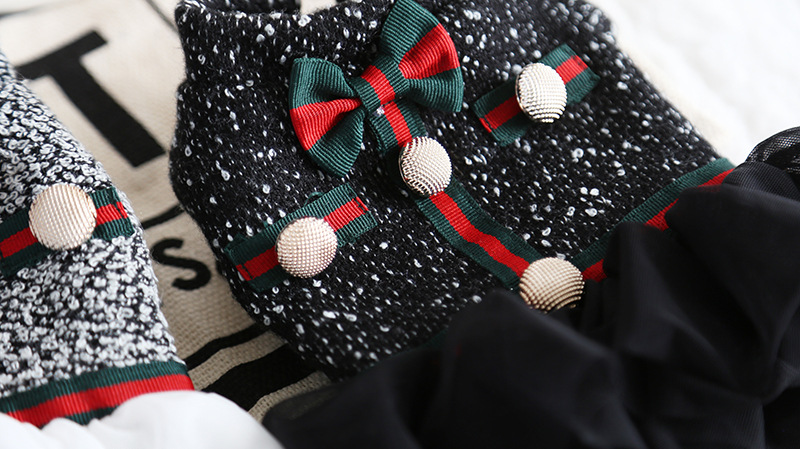 金扣雪点纱纱裙