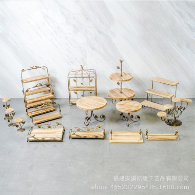 Nordic soporte de la torta de madera maciza moderna minimalista postre tienda bandeja postre estante moda boda accesorios decoración traje
